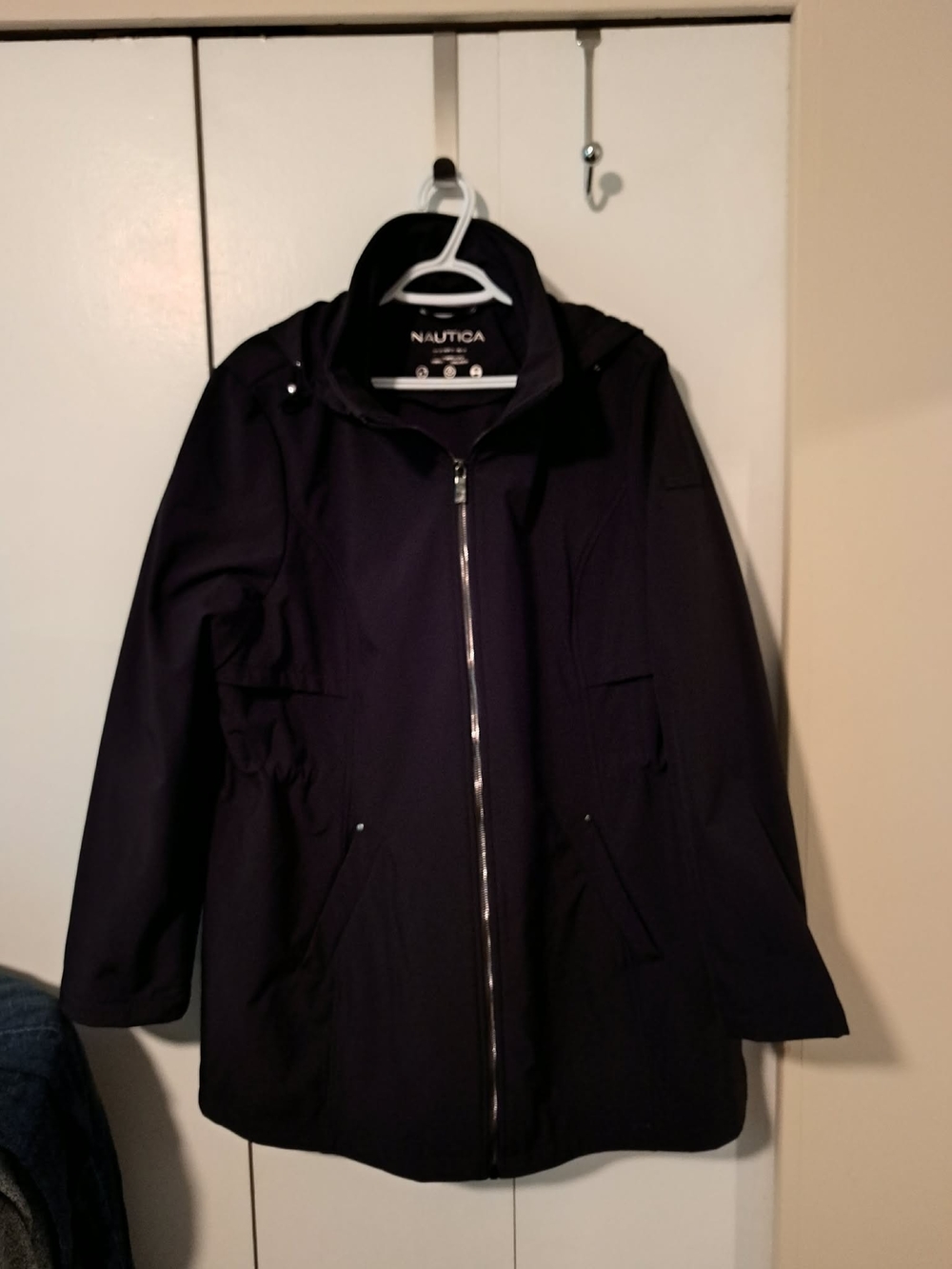 Nautica Women's Dark Navy Full-Zip Trench Coat 2x NWOT